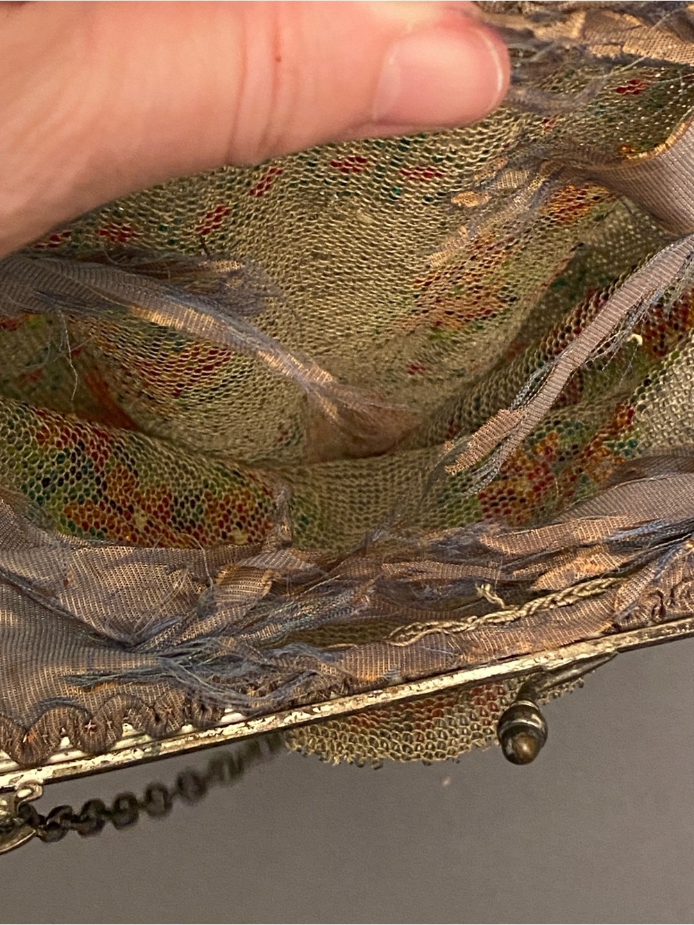 Antique Micro Beaded Floral Purse Victorian Design with Ornate Detail As-Is - Picture 6 of 15